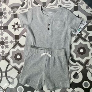 Carter’s brand gray short sleeves and short set. Size 12 months.